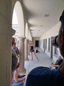 Students at Westcoast photography workshop with ballerina models. 