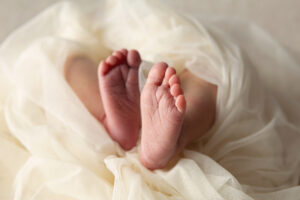 Tiny feet and baby toes taken during a newborn session.